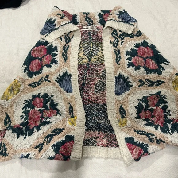 Anthropologie floral cocoon cardigan xs/s - Picture 6 of 10